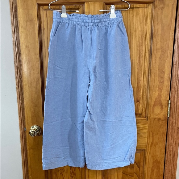 LOFT Light Blue chambray Wide-Leg Pants - Picture 4 of 5